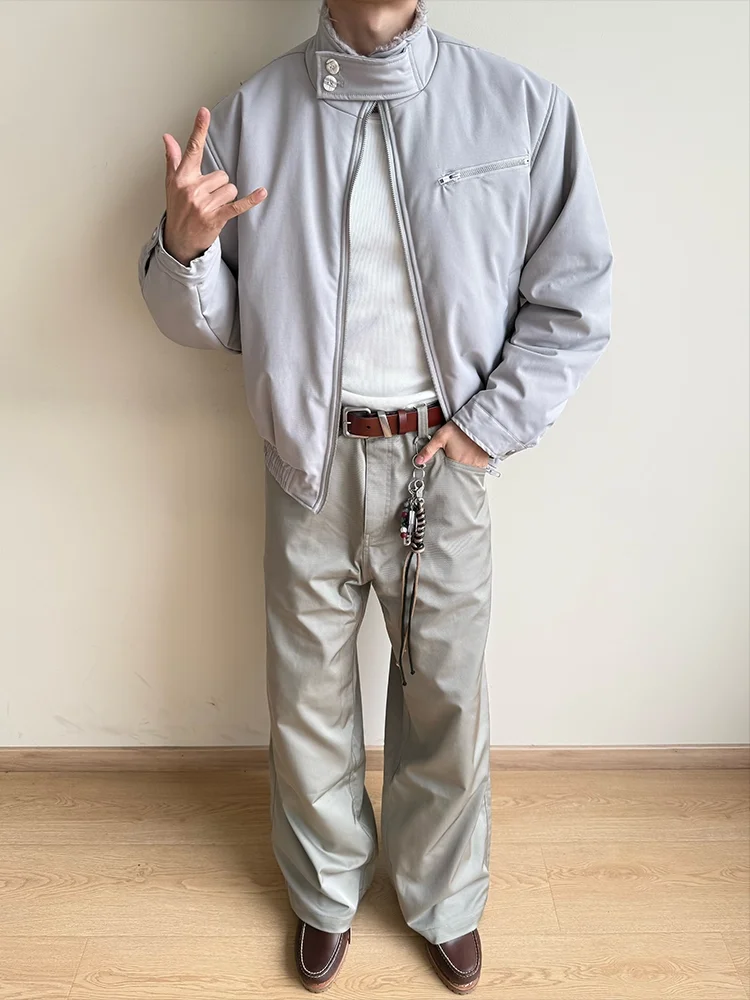 

Зимняя куртка-бомбер унисекс с меховым воротником, съемными вкладками, повседневная, свободного кроя, длинная, стильная, Cleanfit Sle