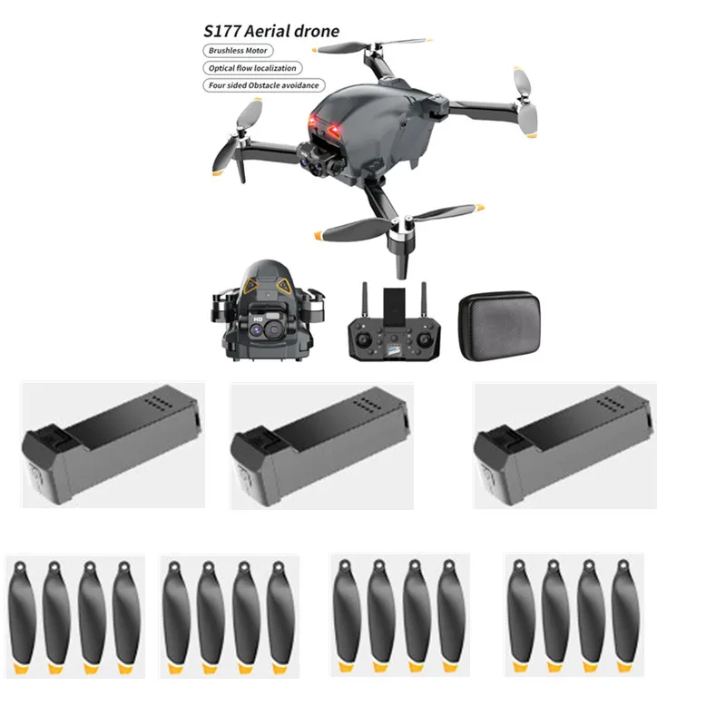 

S177 4K Drone Battery S177 Remote Control RC Drone Spare Parts 3.7V 1800mAh/Propeller/USB S177 RC Dron Battery Blades S177 Toys