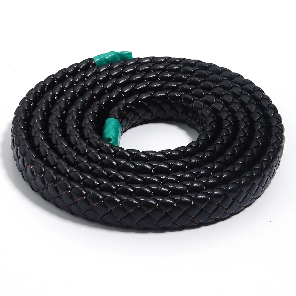 Genuine Cow Leather Braided Thong Cord for DIY Crafts
