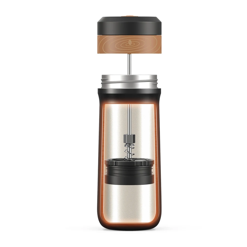 French Press Coffee Maker 2-Layer Filter Mesh Double Walled Stainless Steel Vacuum Insulated Coffee Tea Pot for Travel Office