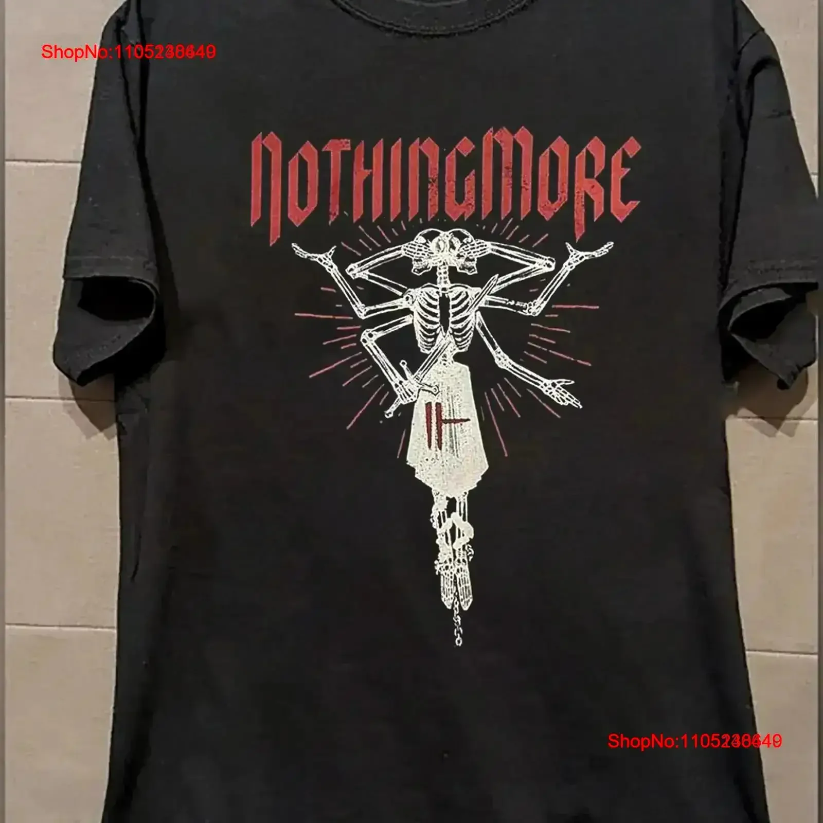 

Nothing More 'Force' Cotton T Shirt Black All Size BT738 vintage Washed designer clothes Versatile homme Slightly vintage