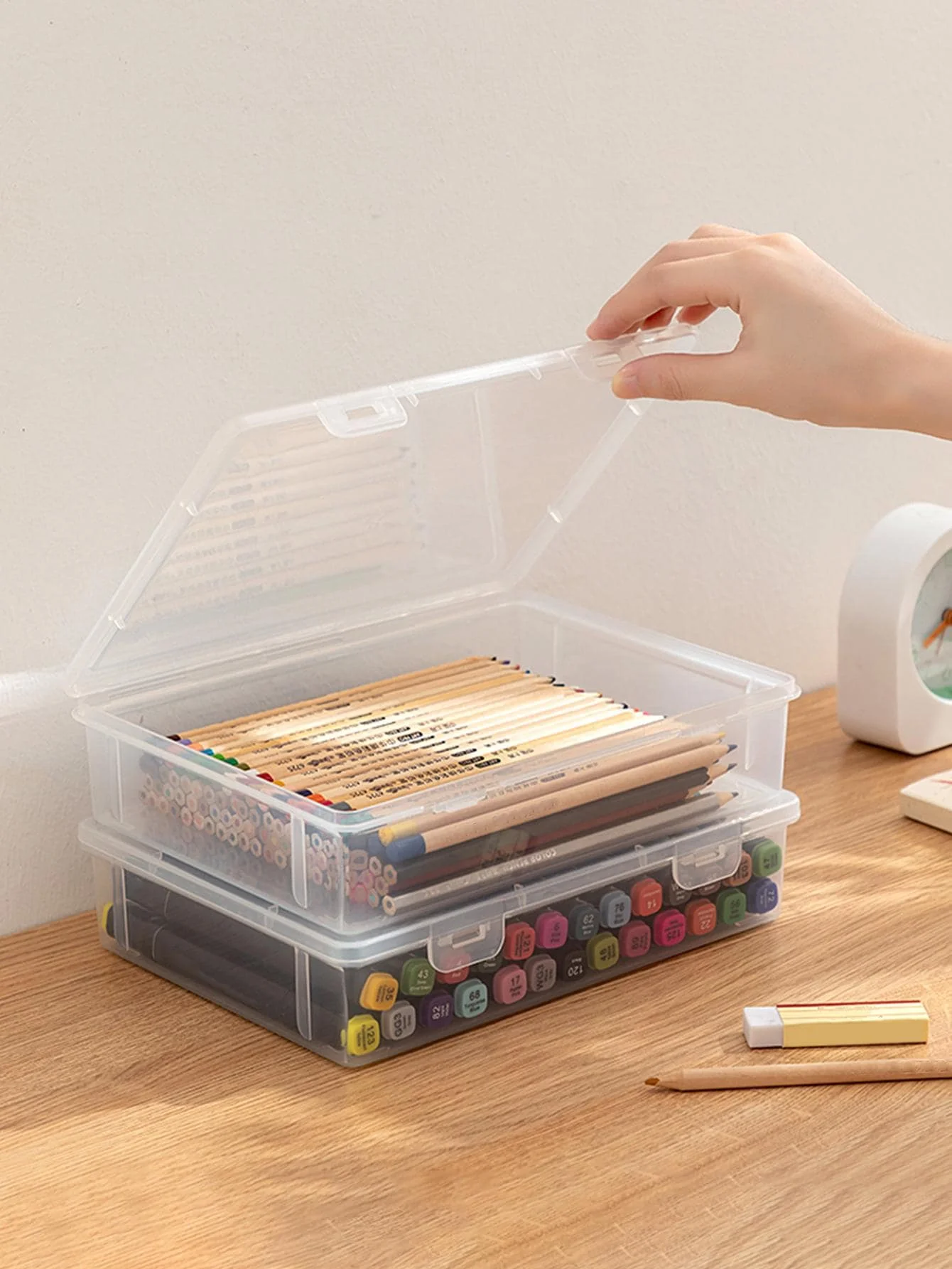 

Clear Stationery Storage Box Back to School Essential