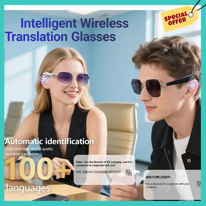 

-ABHW Smart Sunglasses Glasses Music Glasses Outdoor Sports Waterproof Anti-UV Bluetooth Call AI Glasses For Men Women