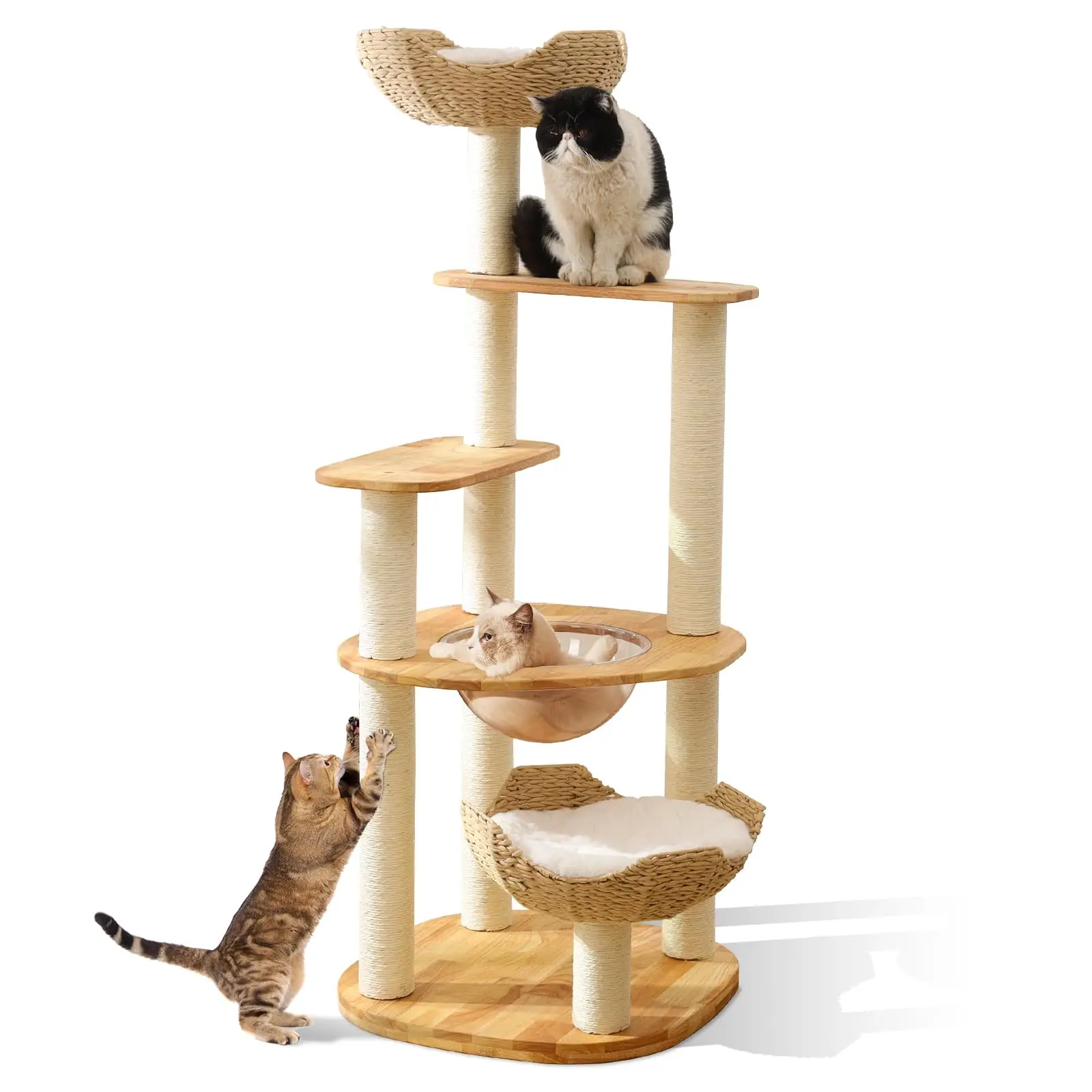 XIANGLONG Cat Tree Cat Sratcher Toys Wooden Houses Entertainment Scratching Post Tower Platform