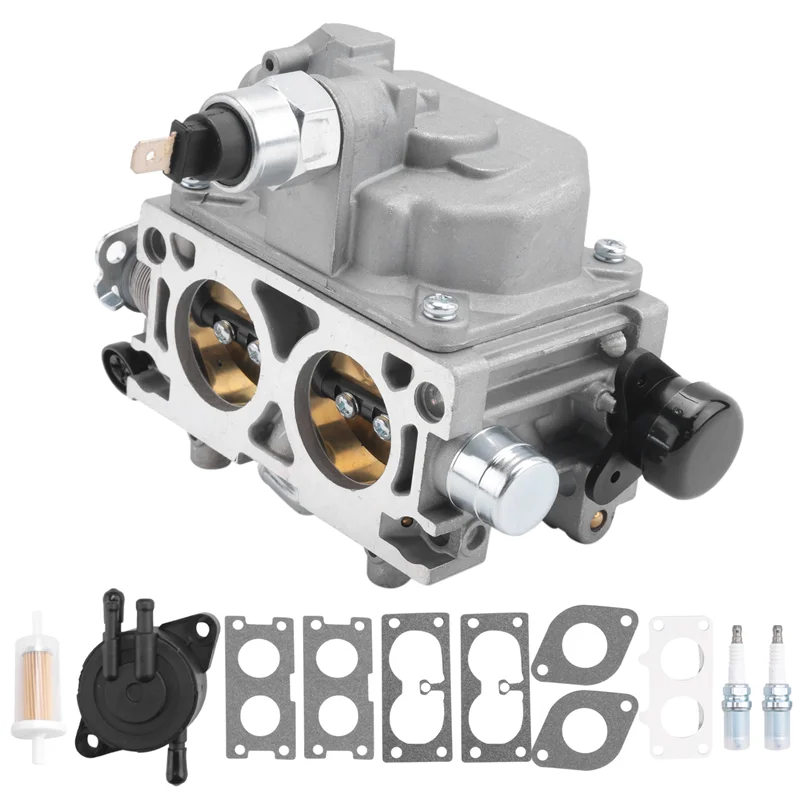 

A33K-Carburetor W/Fuel Pump Filter & Spark Plugs Kit For Honda GX630 GX630R GX660 GX690 16100-Z9E-033 16100-Z9E-023