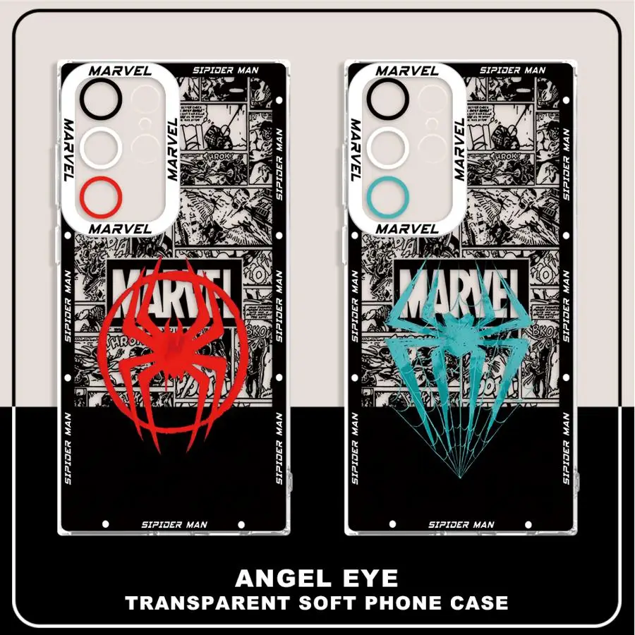 Marvel Punk Spider-Man Logo Case for Samsung Galaxy S21 S22 FE S25 Edge Note 20 Ultra 10 S23 Ultra S24 S20 Plus Soft Phone Cover