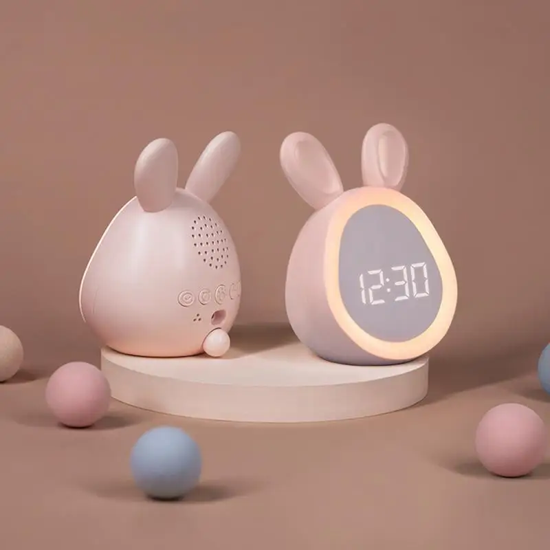 

Children Alarm Clock Rabbit Alarm Clock Digital Clocks For Bedrooms USB Charging Digital Alarm Clock Night Light For Kids Adults