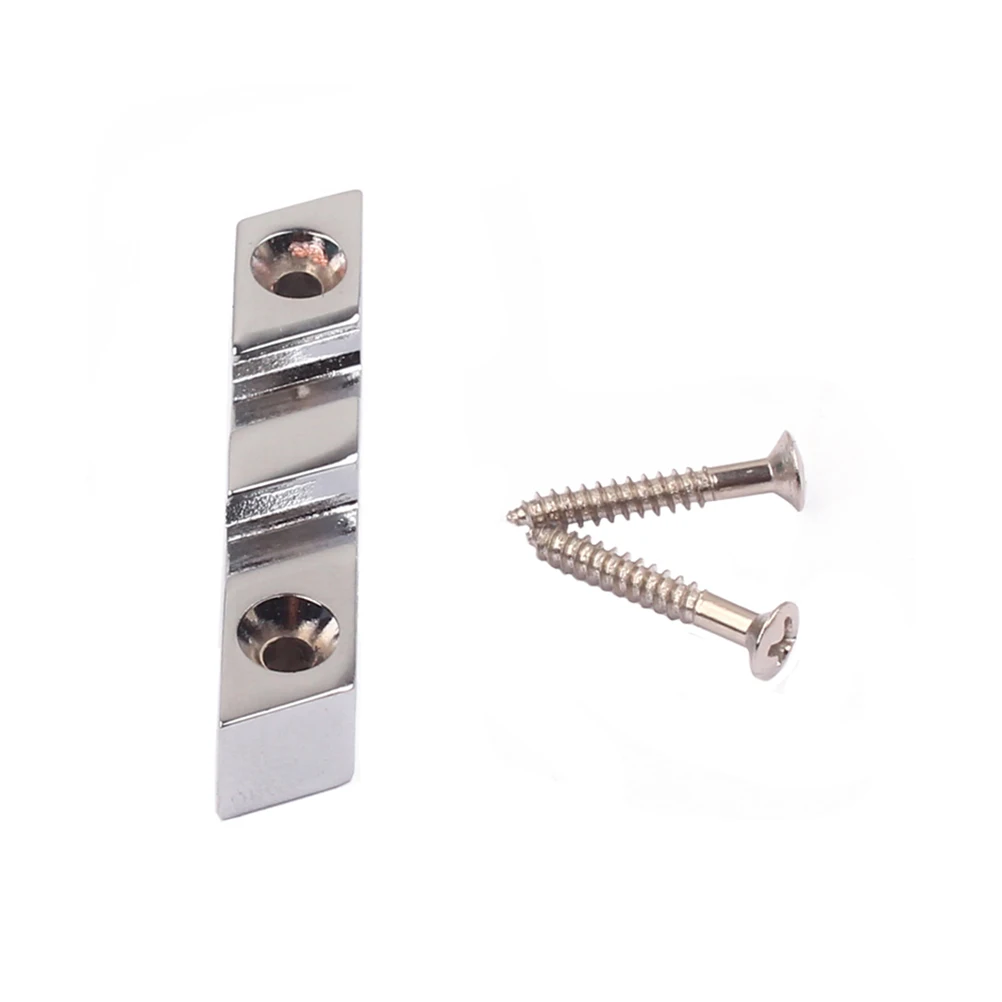 

3 String Bass Guitar String Retainer Zinc Alloy Roller Guide Chrome For Tuning Stability Lightweight Durable Guitar