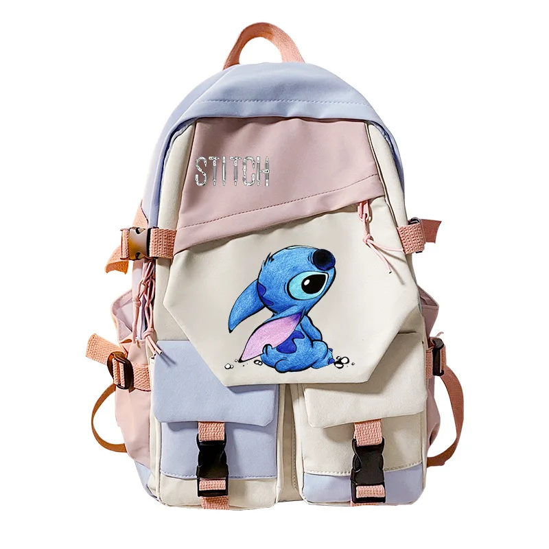 Lilo Stich Schult asche drucken Farbkontrast Rucksack Disney Mode Jungen Mädchen Student Kinder große Kapazität Tasche Weihnachts geschenke