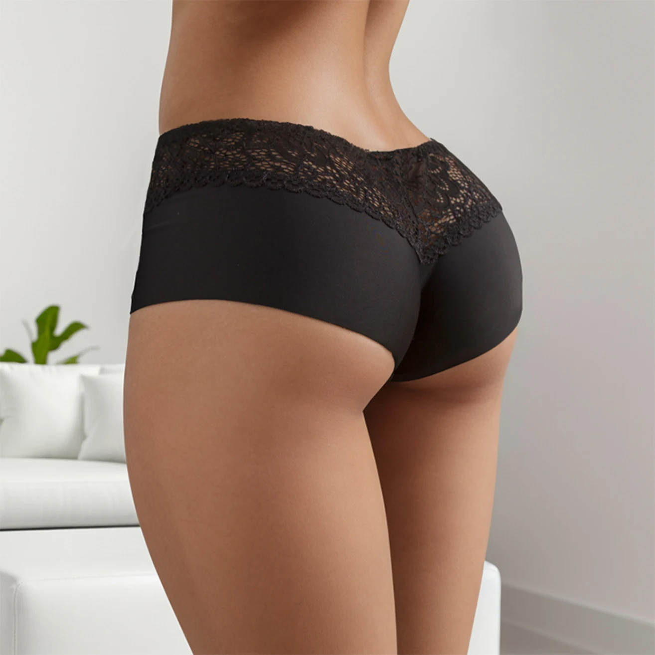 3 Pieces Boxers for Women Sexy Lace Seamless Women\'s Panties Perpective Female Underwear Mid-Rise Boyshorts Briefs Lady Lingerie