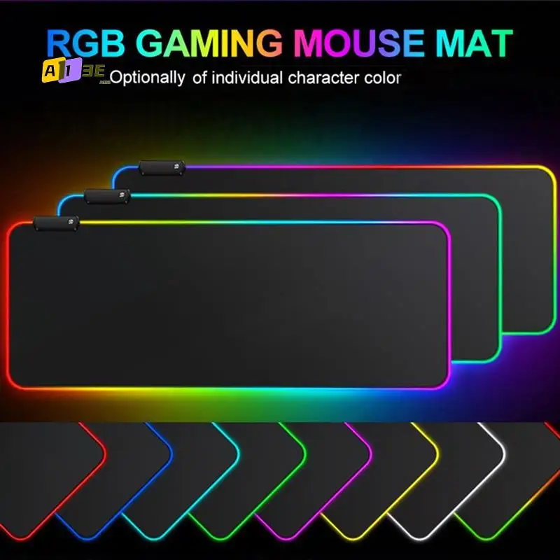 

A13E-Gaming Mouse Pad, 31.5 X 11.8 In RGB Mouse Mat, With Non-Slip Rubber Base Computer Keyboard Mouse Mat Luminous Mouse Pad