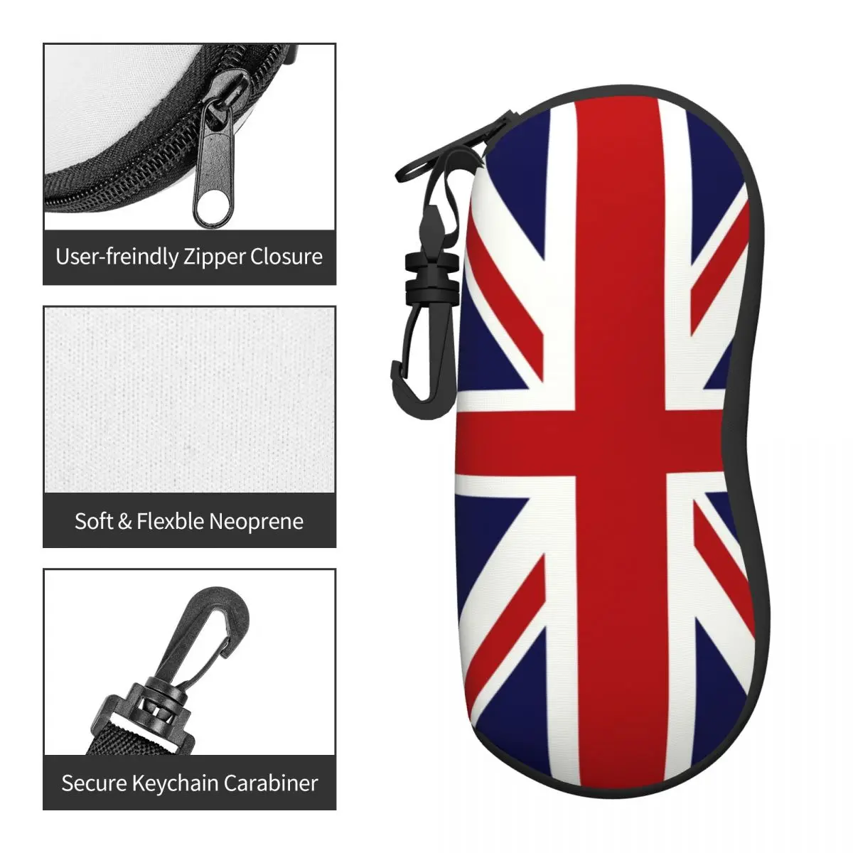 Custom Union Jack Flag Of The UK Shell Eyeglasses Protector Cases Cool Sunglass Case Glasses Bag