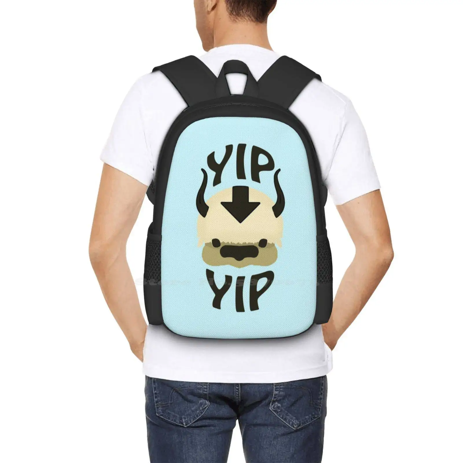 ¡Yip Appa! Mochilas escolares para niñas adolescentes, bolsas de viaje para ordenador portátil, Appa Aang, The Last airdoblador Flying Bison Yip