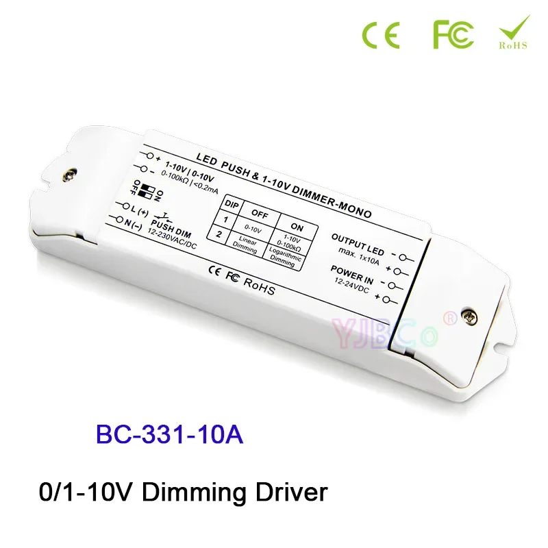 0/1-10V Dimming Driver 0/1-10V or PUSH DIM Signal Input CV PWM Output 12V 24V 6A 10A LED Controller For LED Lights