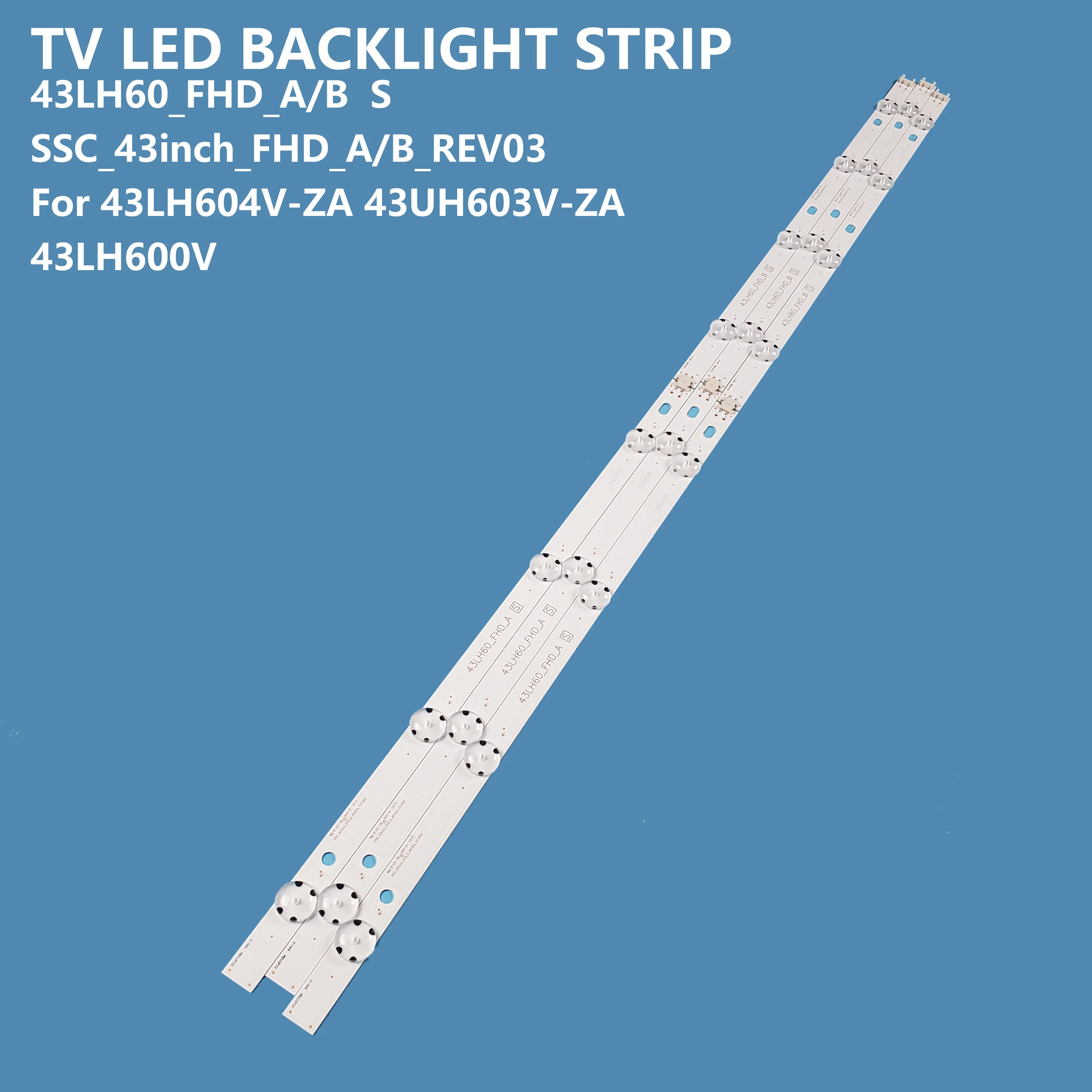 

6Pcs/set Smart TV LED Backlight Bar Strip 43LH60_FHD_A/B S for LG 43inch 43UF6400-CA/43LG61CH-CK/43UF6100-CB Accessories Repair