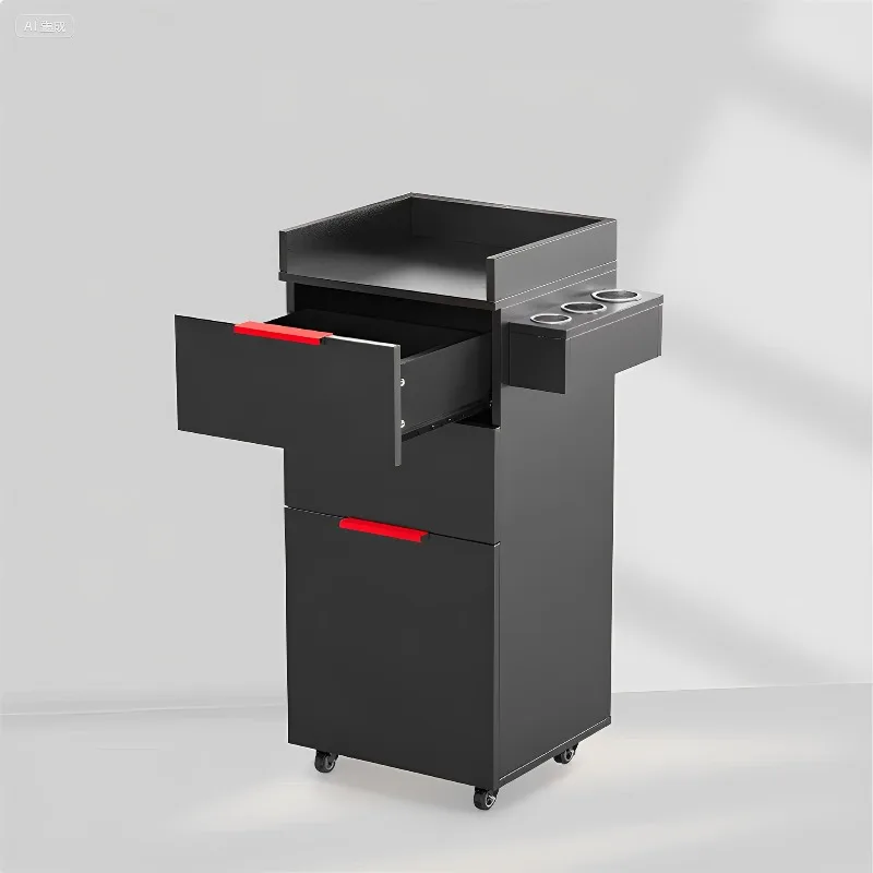 Barber Shop Tool Cabinet Barber Shop Shelf Hair Salon Special Storage Storage Perm and Dyeing Cabinet New Wheeled Cart