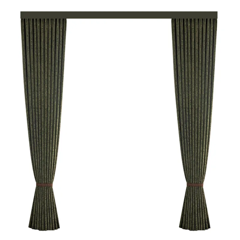 

French retro relief jacquard chenille curtain cloth blackout 2025 new bedroom living room high sense