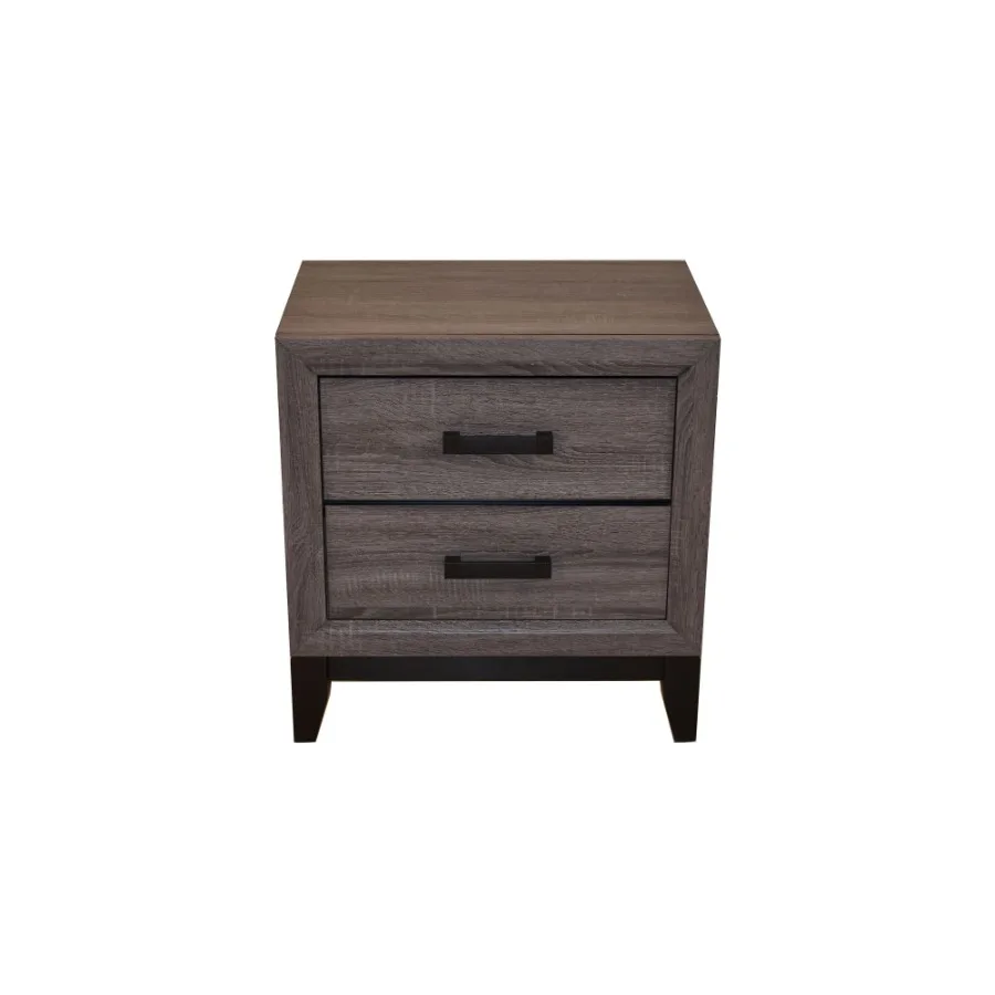 منضدة ذات درجين على الطراز المعاصر مصنوعة من الخشب باللون الرمادي #1