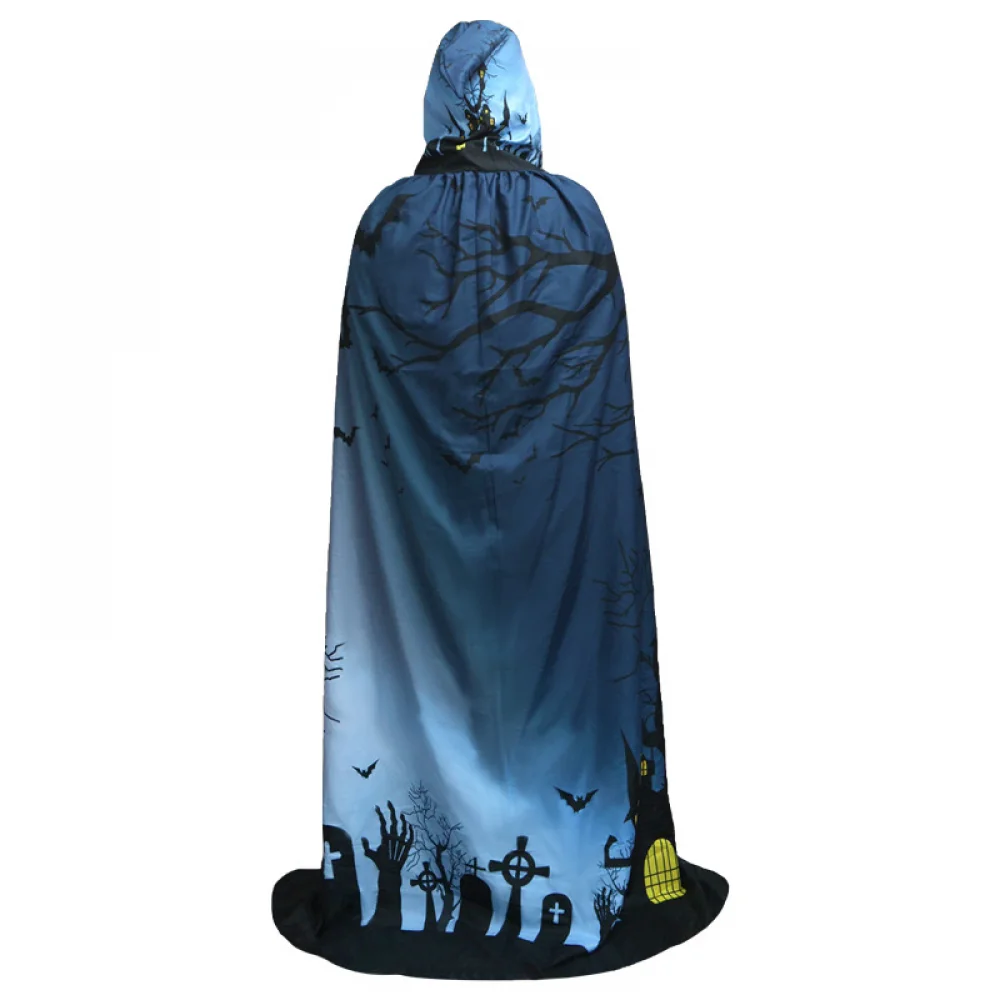 Trajes Long Mage de Halloween para homens e mulheres, Capa com Capuz, Capa de Bruxaria, Cosplay, Robe Encapuzado, Carnaval, Presentes de Férias, Bruxa