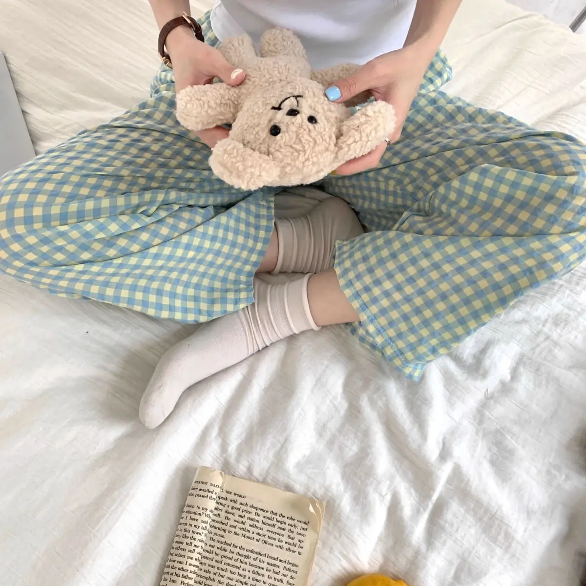 

Plaid Pajamas Pants Thin Loose Breathable Home Pants Sleepwear for Sleeping Pajama Sleep Woman Wear Cute Pyjama Women's Clothes