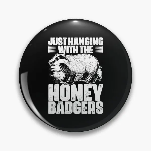 Just Hanging With The Funny Honey Badger  Soft Button Pin Funny Cute Creative Lapel Pin Decor Lover Badge Hat Brooch Fashion