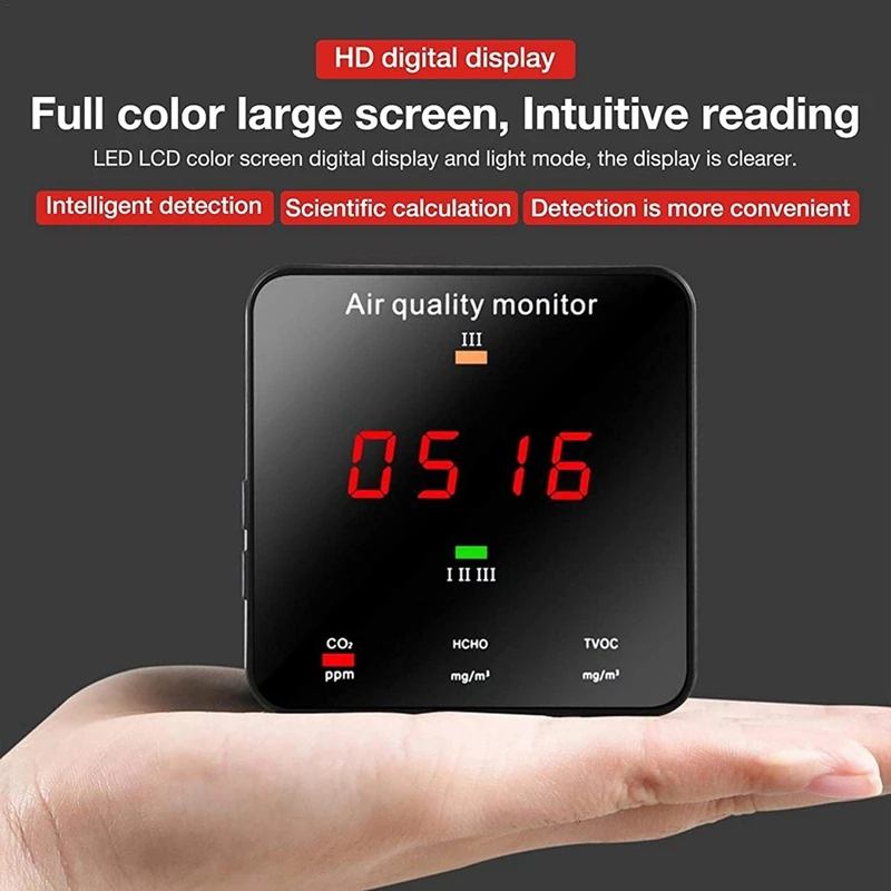 Air Monitoring Indoor Air Quality Sensor Formaldehyde Tester Fit For Carbon Dioxide TVOC Carbon