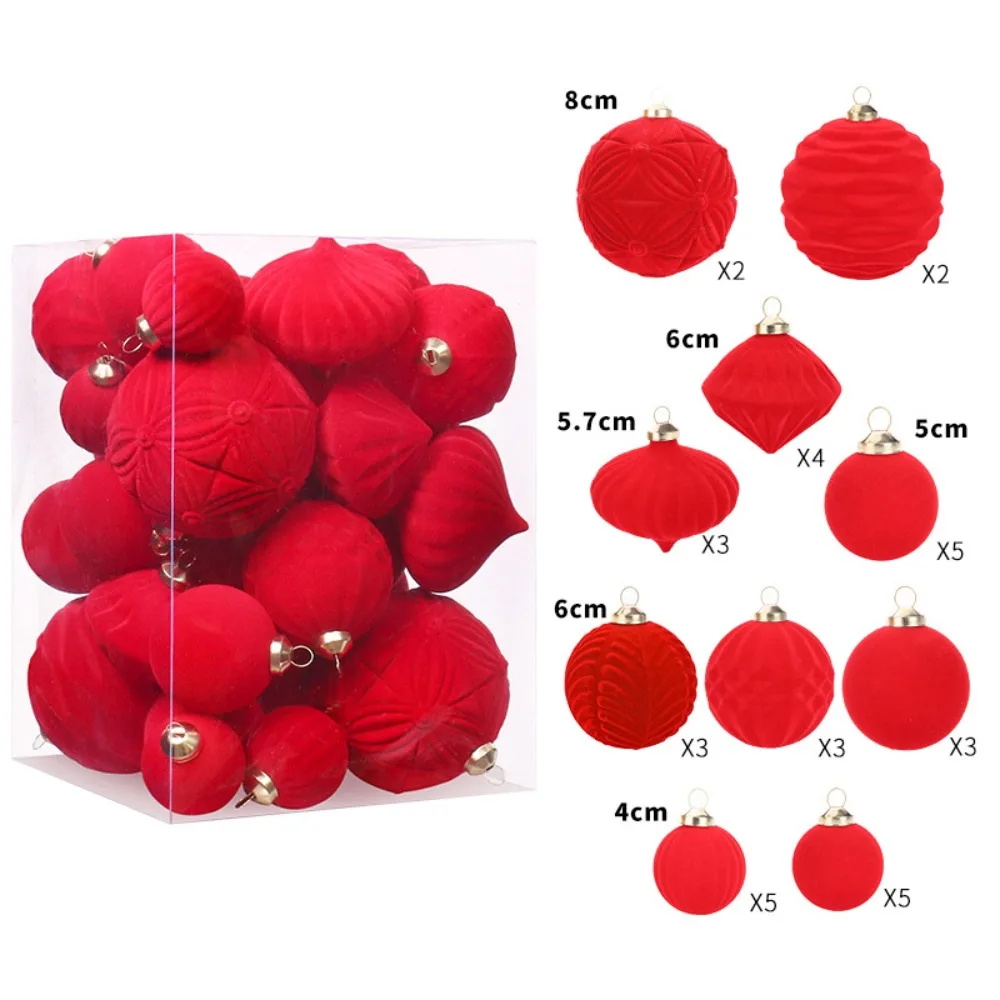 

New Flocked Christmas Ball Gift Ball Xmas Baubles Christmas Tree Ornament Xmas Decorations DIY Xmas Tree Hanging Pendants