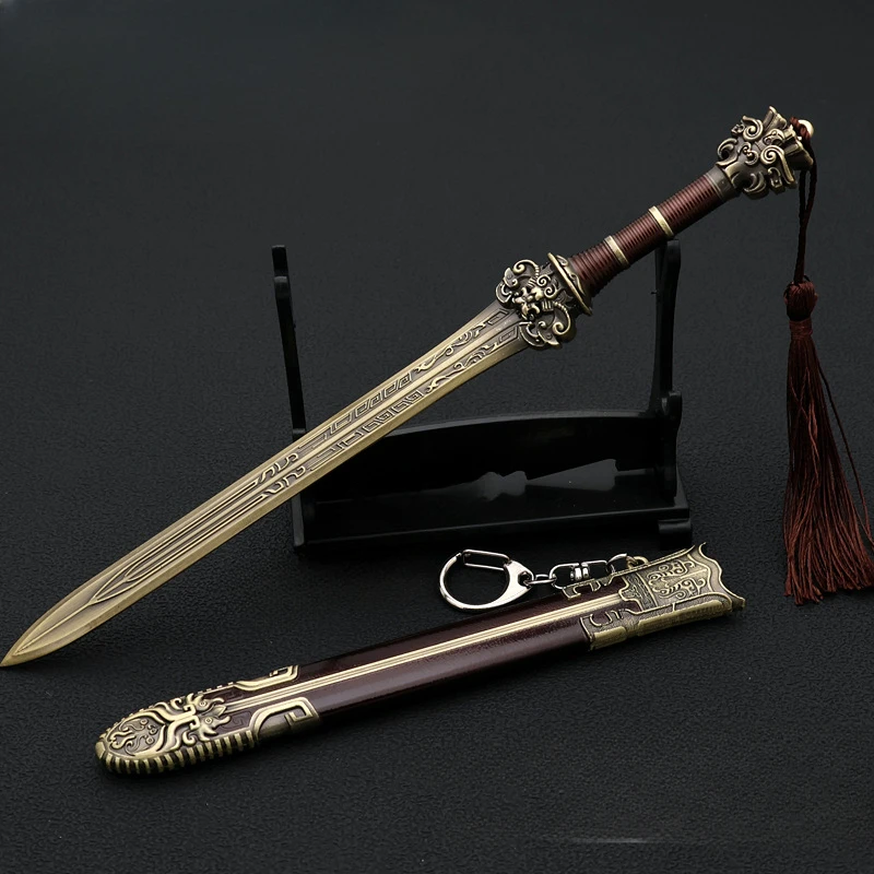 22cm Investiture of The Gods Weapon Model Samurai Sword Peripheral Xiqi Saber with Sheath Metal Handicraft Ornaments Gifts Boy