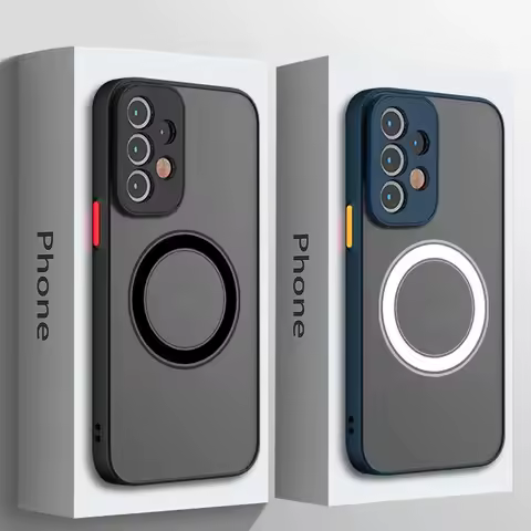 Magnetic For Samsung Galaxy S24 S23 S22 S21 S20 Ultra Plus FE A54 A53 A52 A32 A13 A34 A14 Case Frosted Wireless Charge Cover