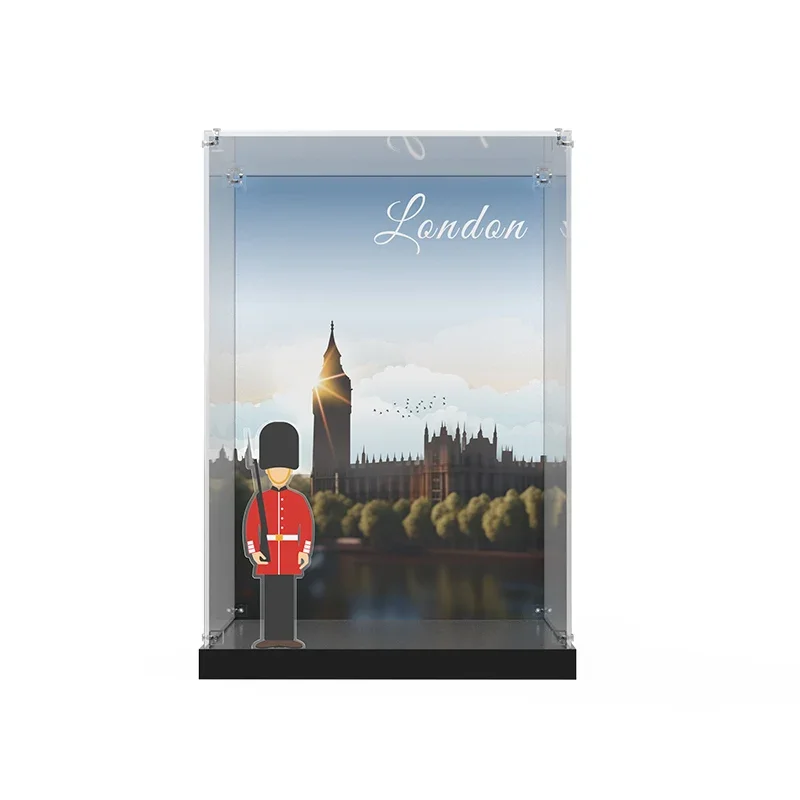 

3mm Acrylic Display Case for 21347 Red London Telephone Box Showcase The Model NOT Included Model Building Kits