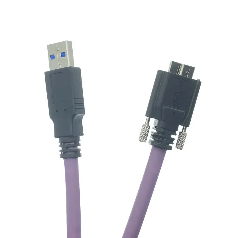 Cable de cadena de arrastre con tornillos para Hikvision TDS Basler Daheng, cable de datos de cámara industrial, USB 3,0 A macho A Micro USB 3,0, 1m-5m