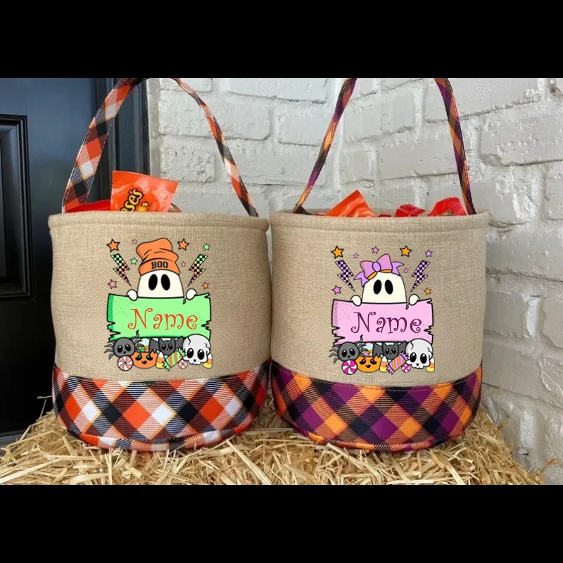 

"Personalized Halloween Trick-or-Treat Bag & Bucket – Custom Name Treat Basket, Halloween Decoration & Gift"