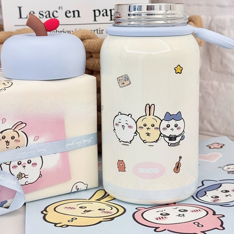 Anime Cartoon Kawaii Chiikawa Thermos Cup Portable Large Capacity Student Good Look Drink Directly Easy To Clean Send To Friends
