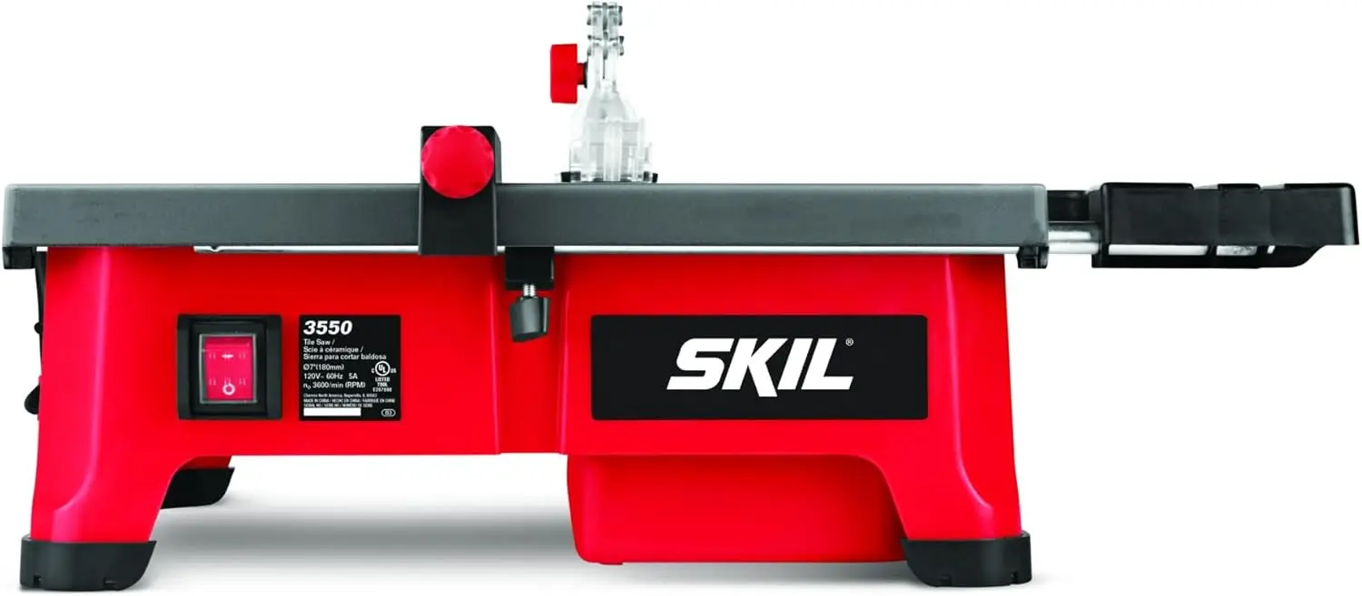 

7-Inch Wet Tile Saw with HydroLock Water Containment System for Precise Cutting