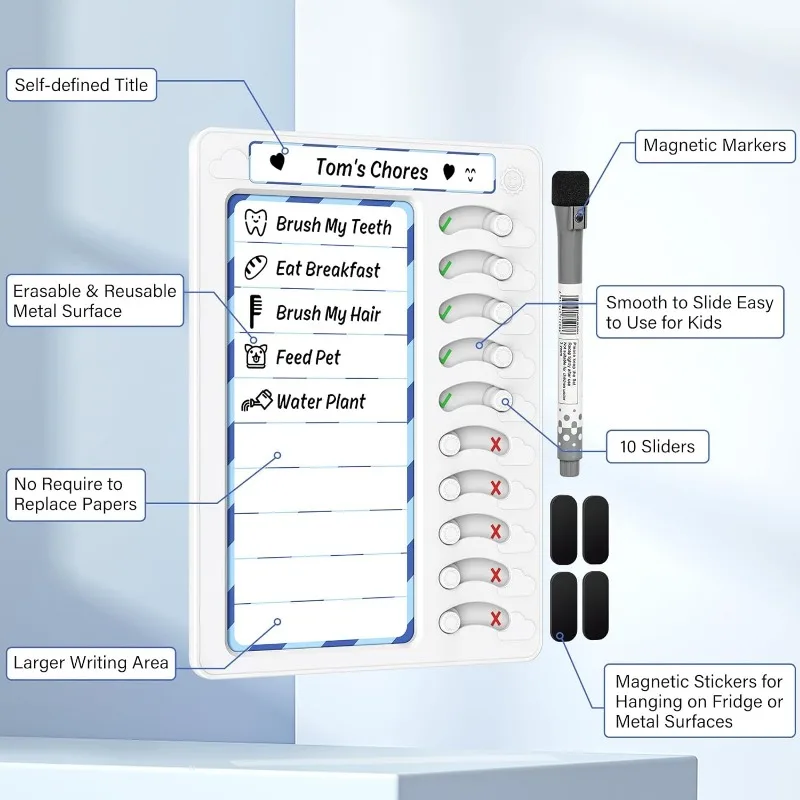 Uitwisbare Karwei Chart Dagelijkse Planner Tools Voor Kinderen Om Te Doen Lijst Routinematige Checklist Taakplanning Bord Met Magnetische Stickers