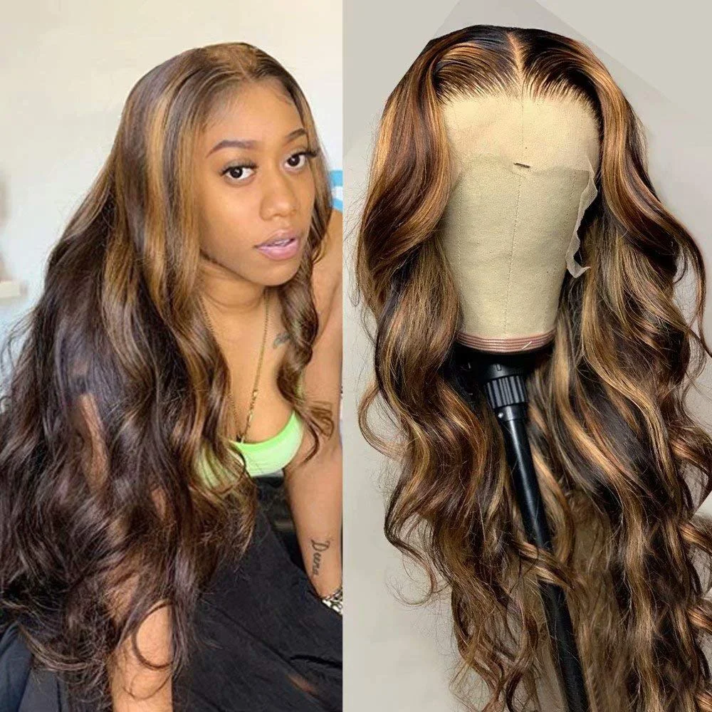 Highlight Wig Human Hair 13X6 13X4 Lace Front Wig Body Wave For Women 5X5 Lace Closure Wig Pre Plucked Honey Blonde Colored Wig