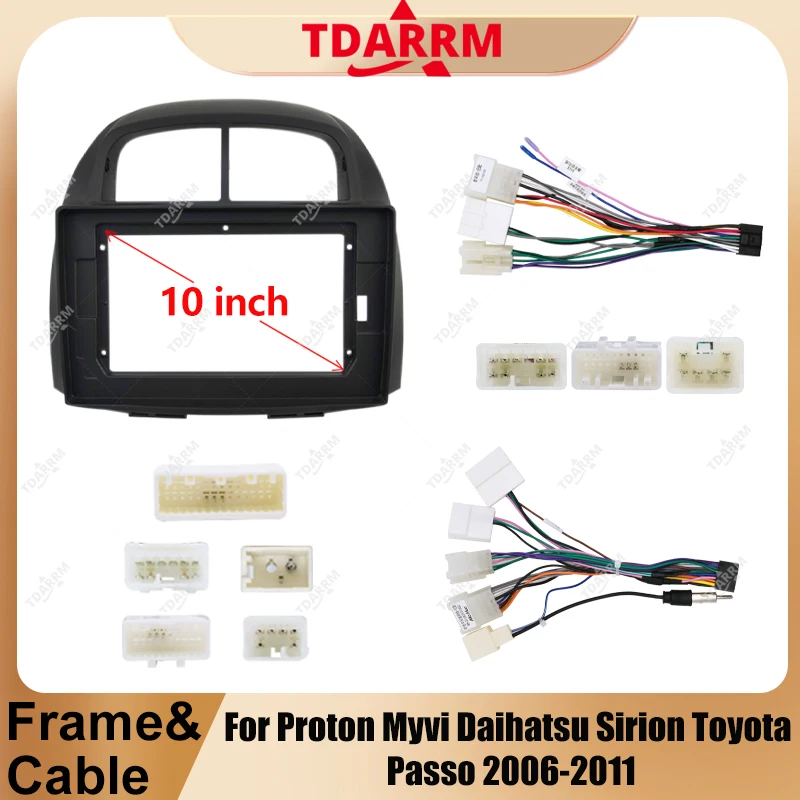 Para Proton Myvi Daihatsu Sirion Toyota Passo 2006-2011 radio de coche android fascia multimedia cd mp5 vídeo Audio marco de panel estéreo