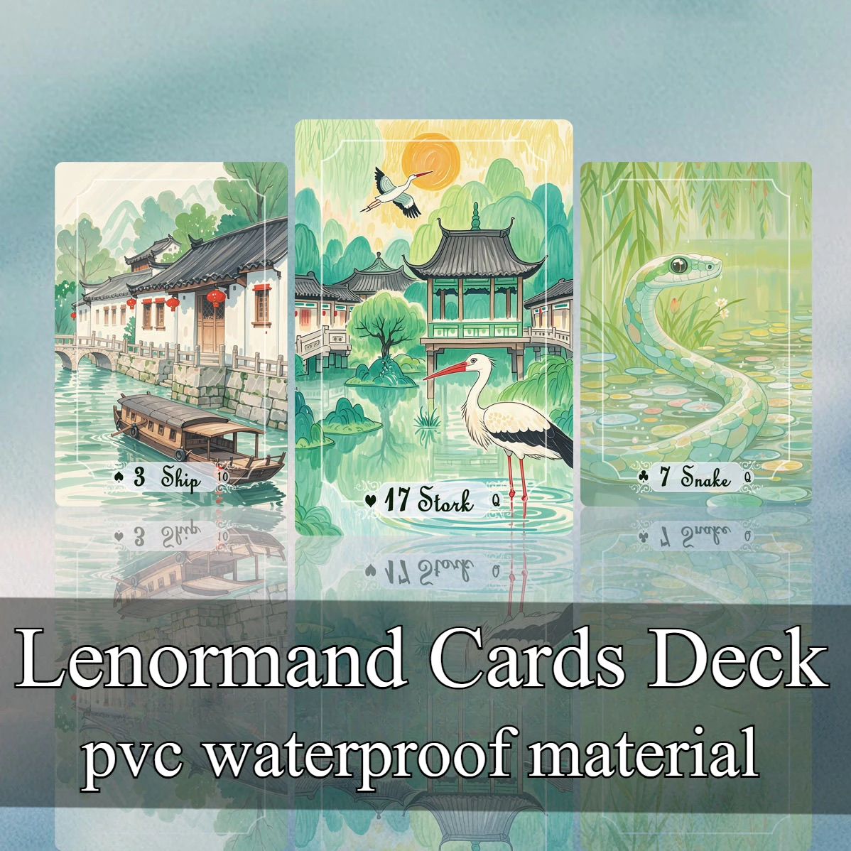 

Восновленная колода карт Jiangnan, 42 ПВХ, водонепроницаемая матовая настольная игра для вечеринок, Lenormand, психология, оракул, гадание, подарок