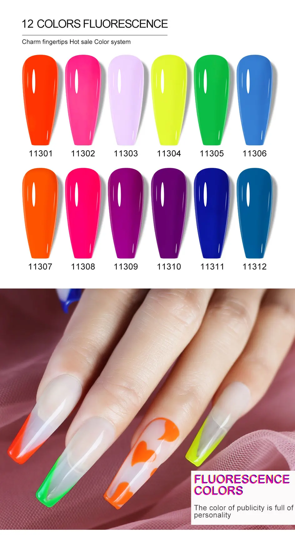 Clou Beaute 10/12/20/24-teiliges Gel-Nagellack-Set, 15ml Weißglasflasche, Nagelkunst-Kit, Semi-permanenter Gellack Nagellack – Detail 7