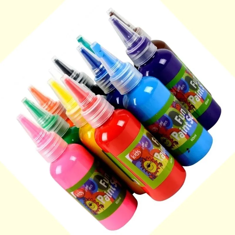 12 Colors 30ml Child Fun Finger Painting Acrylic Paints Artist Student Drawing Tool Office School Supply Creative Stationery