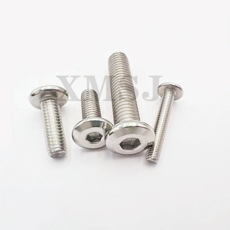 1/50pcs M3 M4 M5 M6 M8 304 Stainless Steel Large Flat Hex Hexagon Socket Head Allen Furniture Rivet Screw Connector Joint Bolt