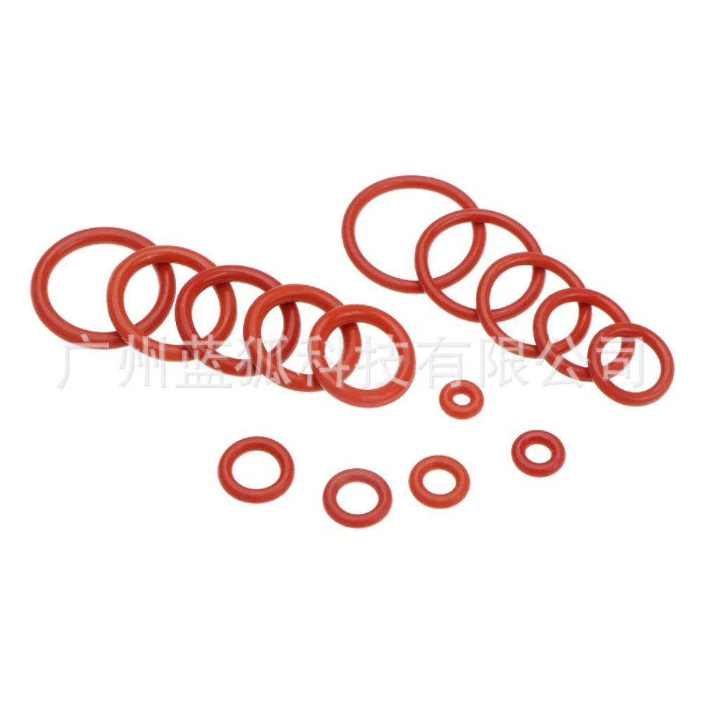 High-temperature Resistant Sealing Ring Gaskets Repair 225pcs Red Silicone O-ring Rings Combination O-ring Gasket 6-20mm