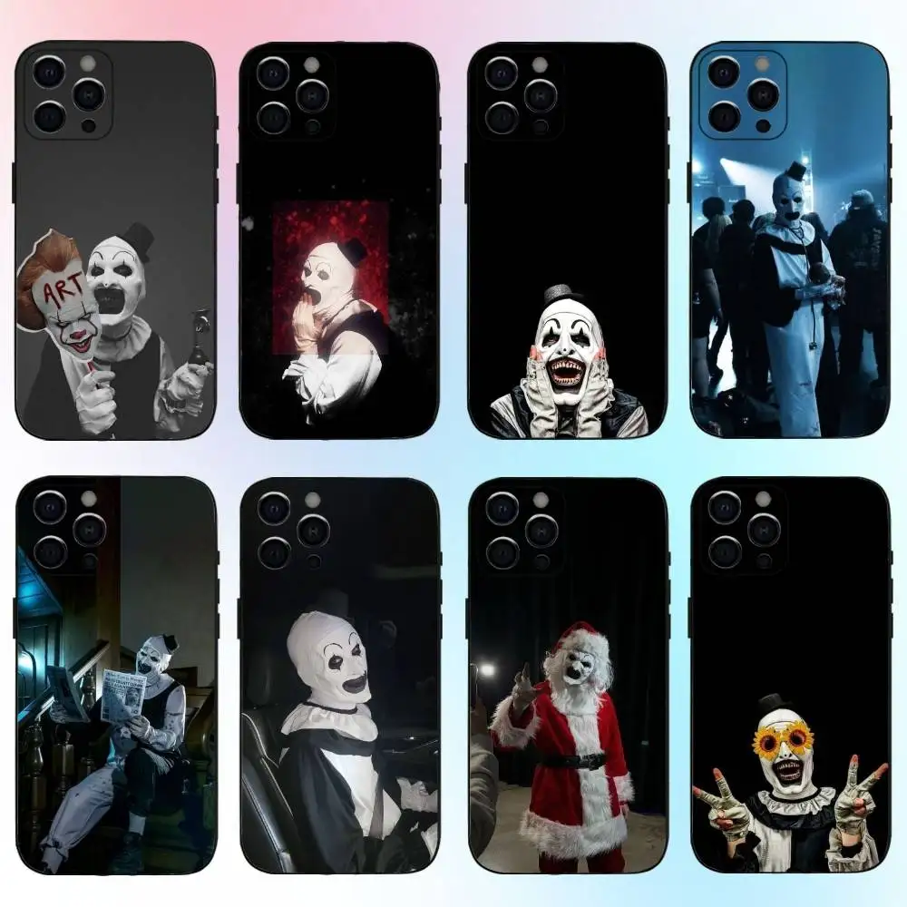 Art the Clown horse T-Terrifier Phone Case For iPhone17,16,15,14,13,12,11 Plus,Pro Max Soft Black Cover