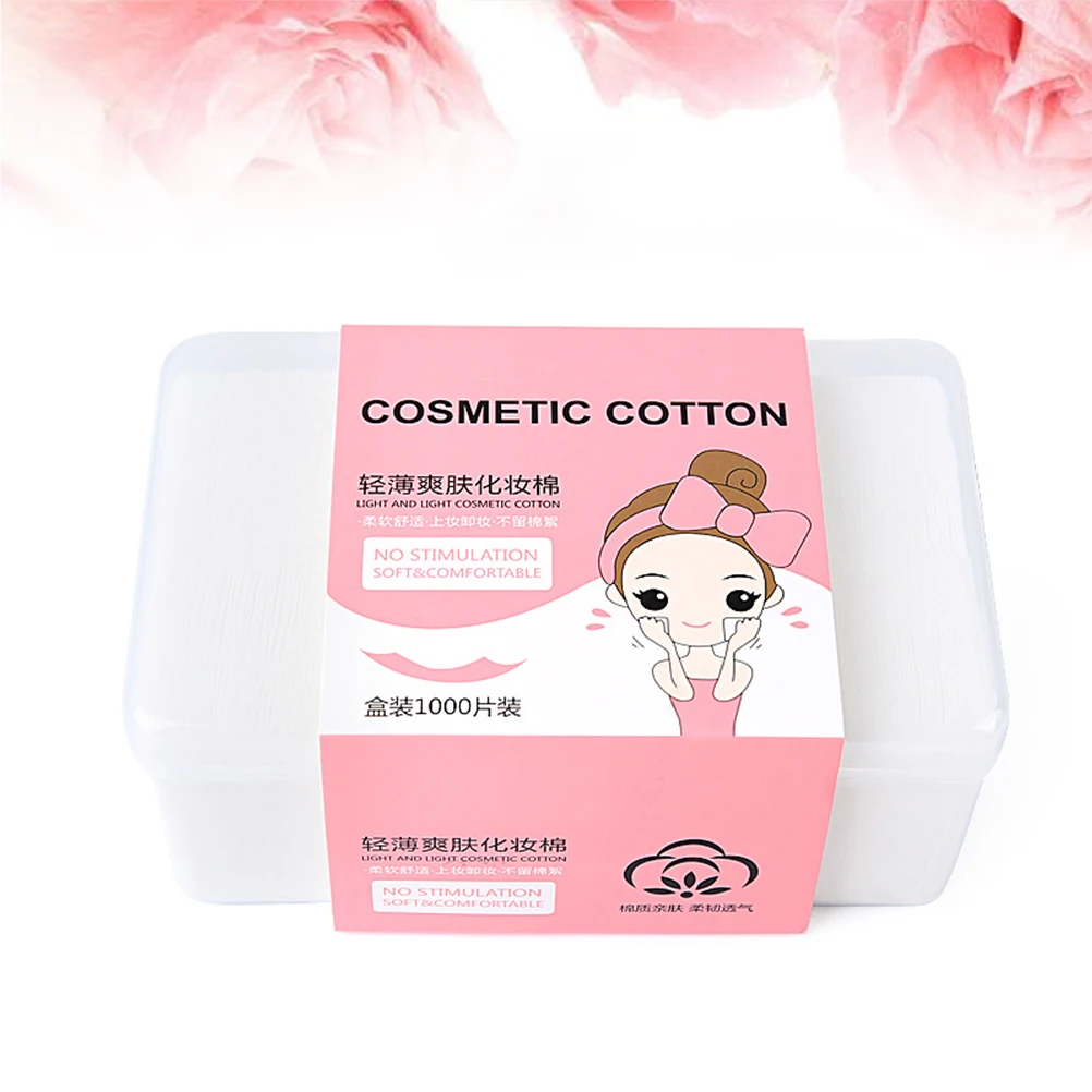 

1000pcs Cotton Pads Soft Comfortable Clean Sanitary Premium Material Easy Use Proper Size Daily Makeup Removal Skin Care
