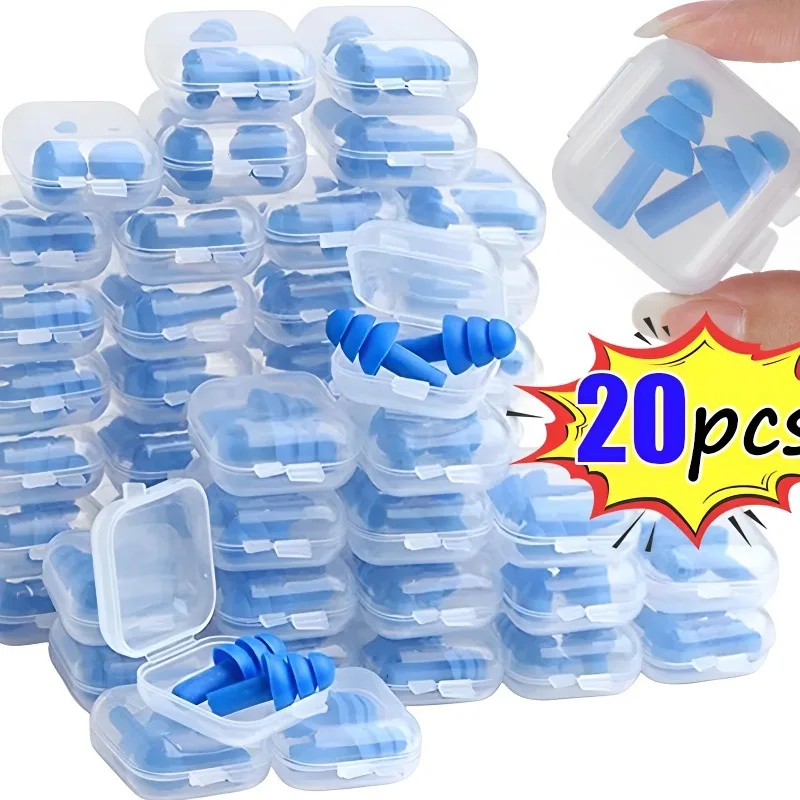 2/20pcs Soft Silicone Earplugs Waterproof Swimming Ear Plugs Reusable Noise Reduction Sleeping Ear Plugs Hearing Protector With