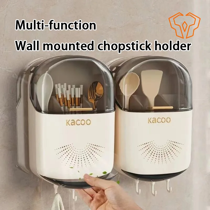 

Chopstick Storage Box Wall Mounted Household Cocina Home Kitchen Accessories Organizer Lid Rack Dish Drying Rack