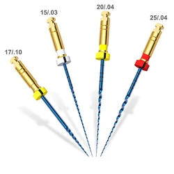 4pcs/pack Dental S Blue II NITI Rotary Files Heat Activation 17/10 15/03 20/04 25/04 Endo File Dentistry Endodontic CE Aprroval