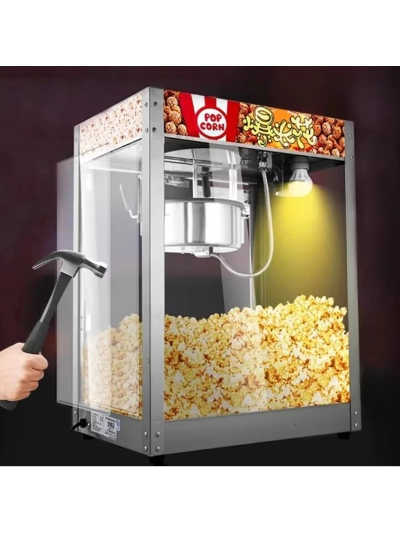 

Автоматическая машина для попкорна с электрическим нагревом, новая нержавеющая сталь для коммерческого киоска