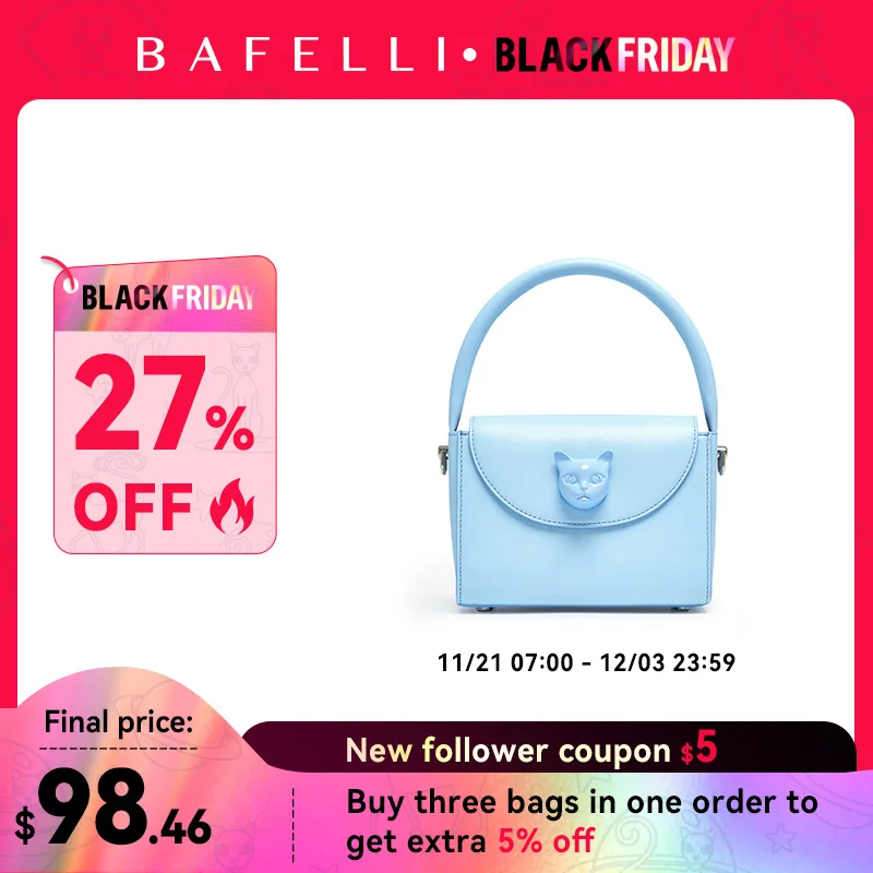 ORIGINAL BAFELLI BAG WOMEN‘S 2024 NEW SMALL LEATHER HANDBAGS LUXURY FASHION BRAND CROSSBODY CAT PURSE DESIGNER STYLE