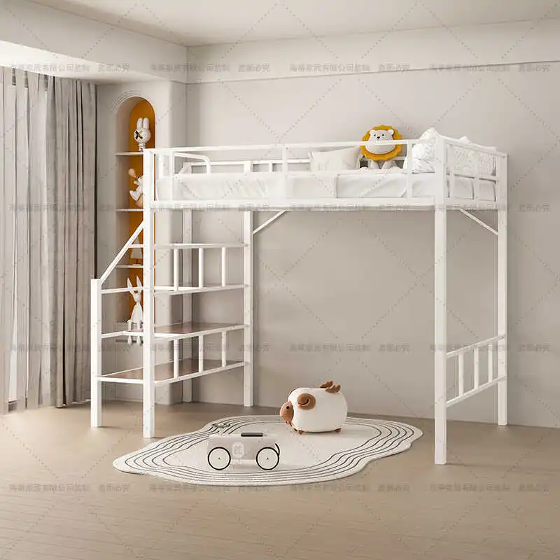 Modern simple thickened wrought iron elevated  on the  under the table apartment upper bed duplex loft second floor